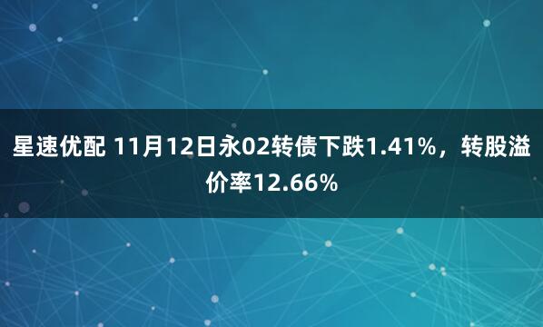 星速优配 11月12日永02转债下跌1.41%，转股溢价率12.66%