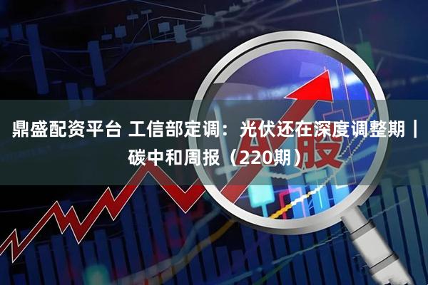 鼎盛配资平台 工信部定调：光伏还在深度调整期｜碳中和周报（220期）